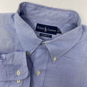 Ralph Lauren Men's 18 Cotton Classic Fit Blue‎ Long Sleeve Button Down Shirt